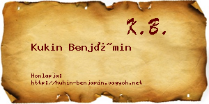 Kukin Benjámin névjegykártya